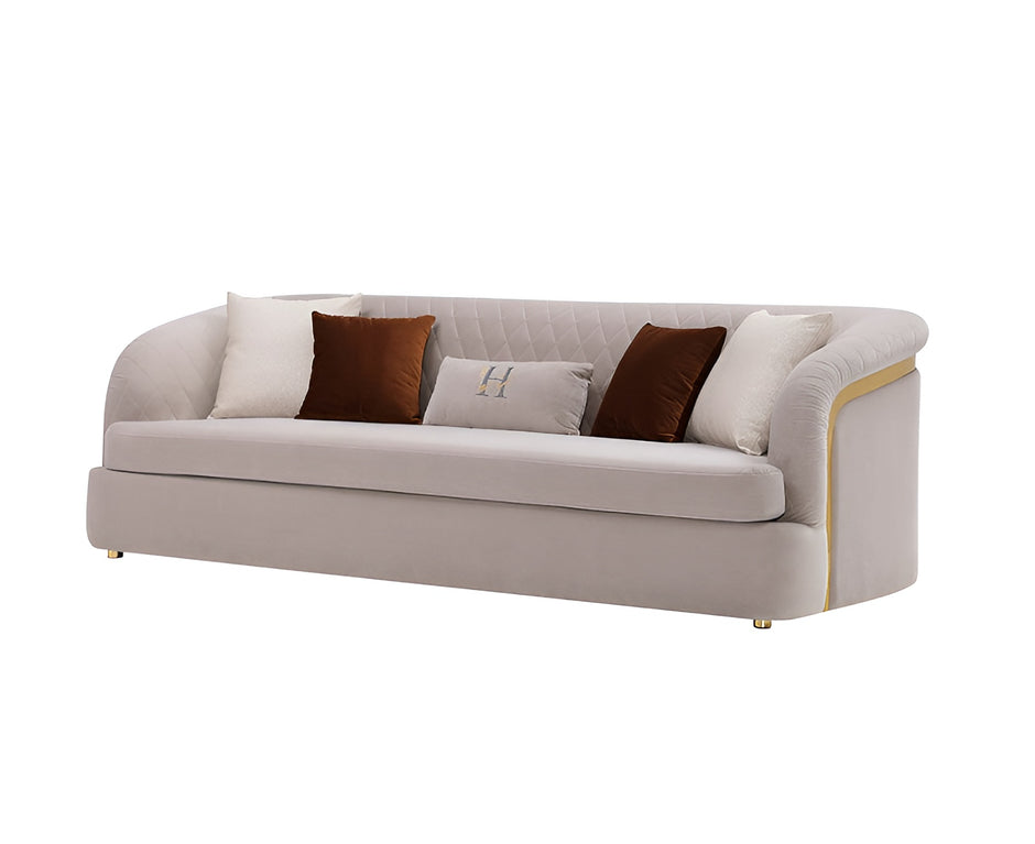 Luxurious 3 Pieces Velvet Fabric Sofa Set / Ruchi