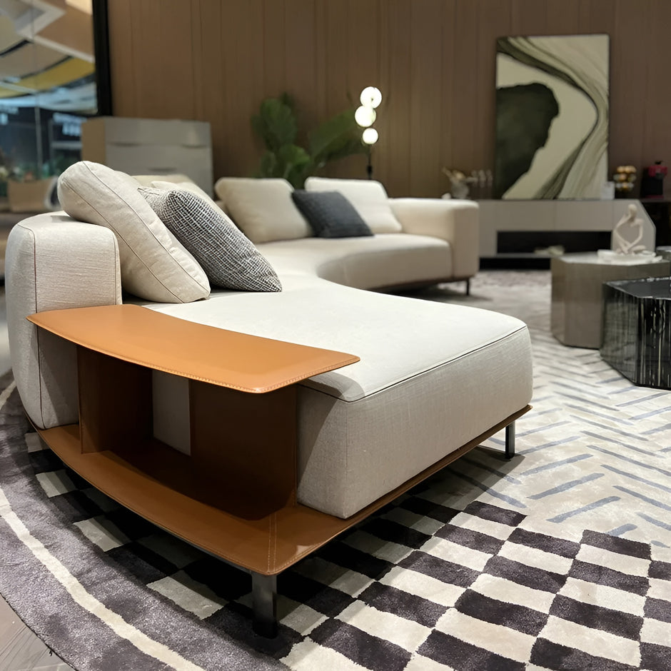 2 Piece Linen Fabric Curved Sectional Sofa / Ruchi