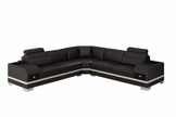 L-Shaped Leather Sectional Sofa With Storage