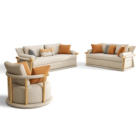 3-Piece Leather Living Room Sofa Set / Ruchi