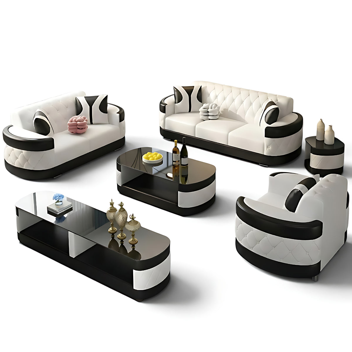 3-Piece Living Room Leather Sofa Set / Ruchi 