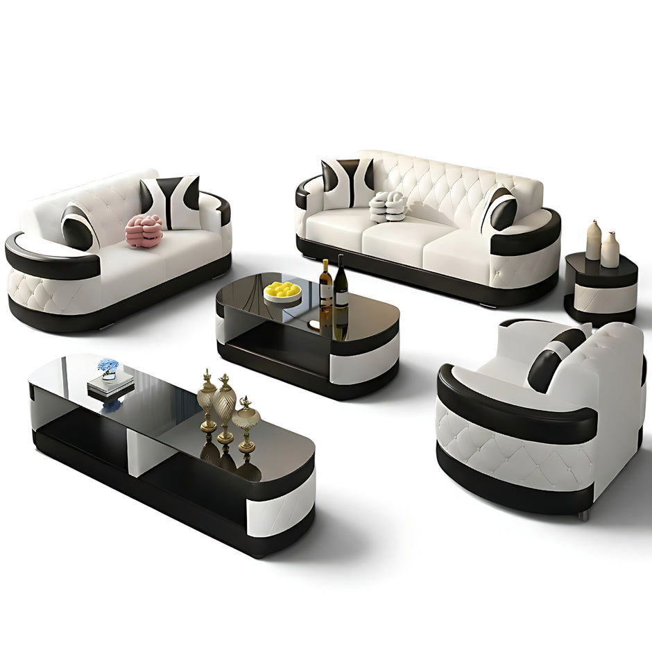 3-Piece Living Room Leather Sofa Set / Ruchi 