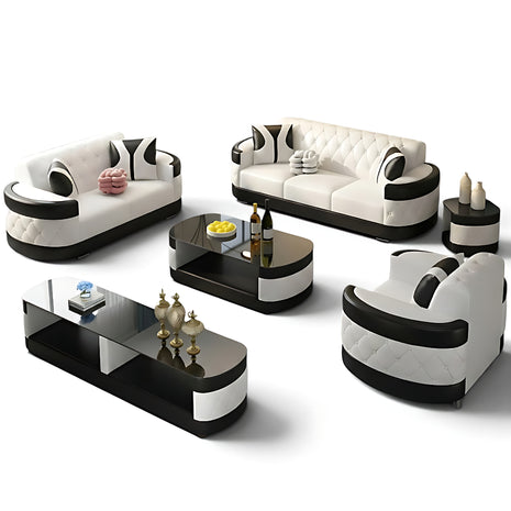3-Piece Living Room Leather Sofa Set / Ruchi 