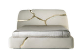 Crackel Design Leather Bedroom Set / Ruchi