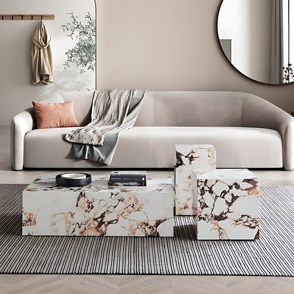 Modern Rectangular Marble Coffee Table / Ruchi