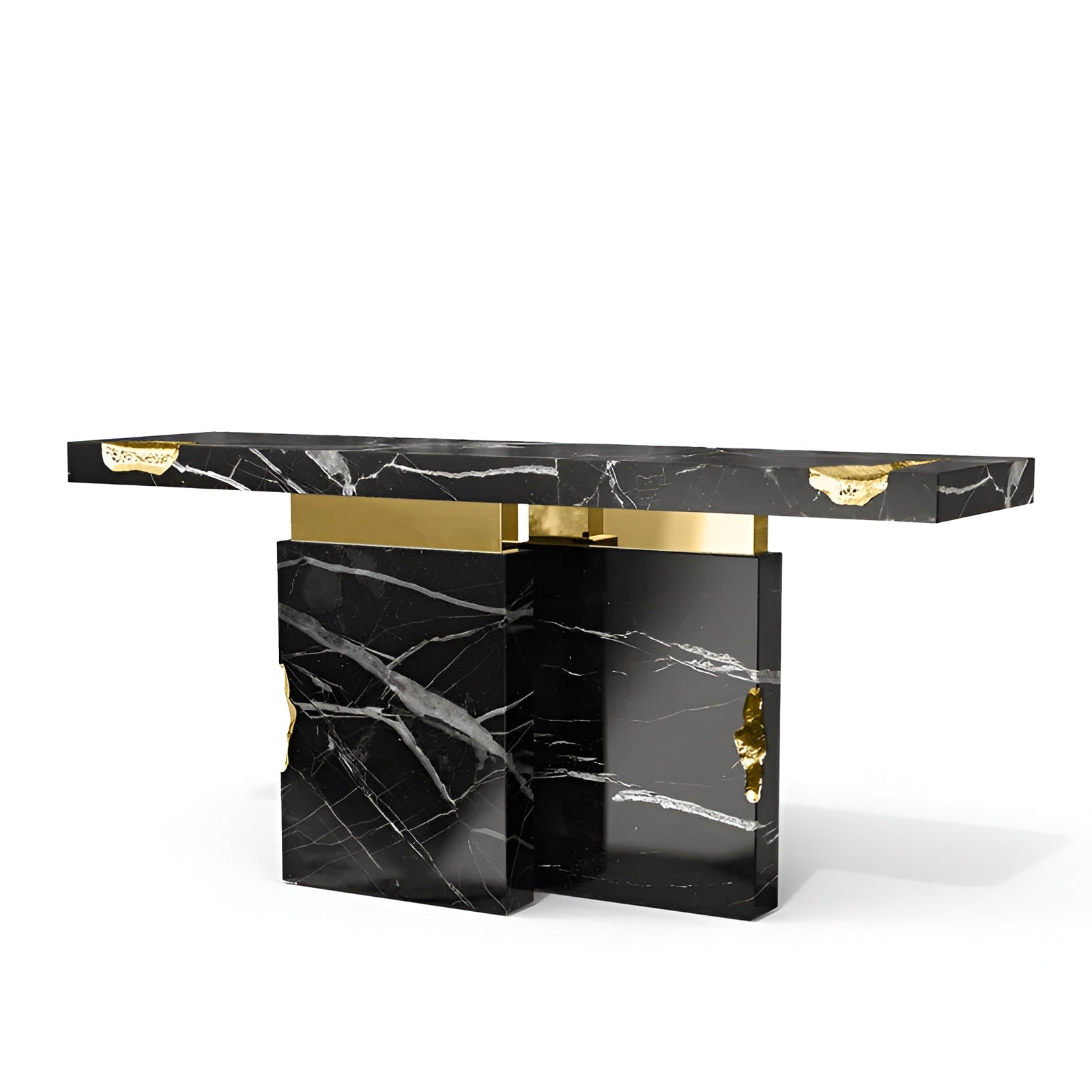 Modern Marble Looking Metal Accent Table
