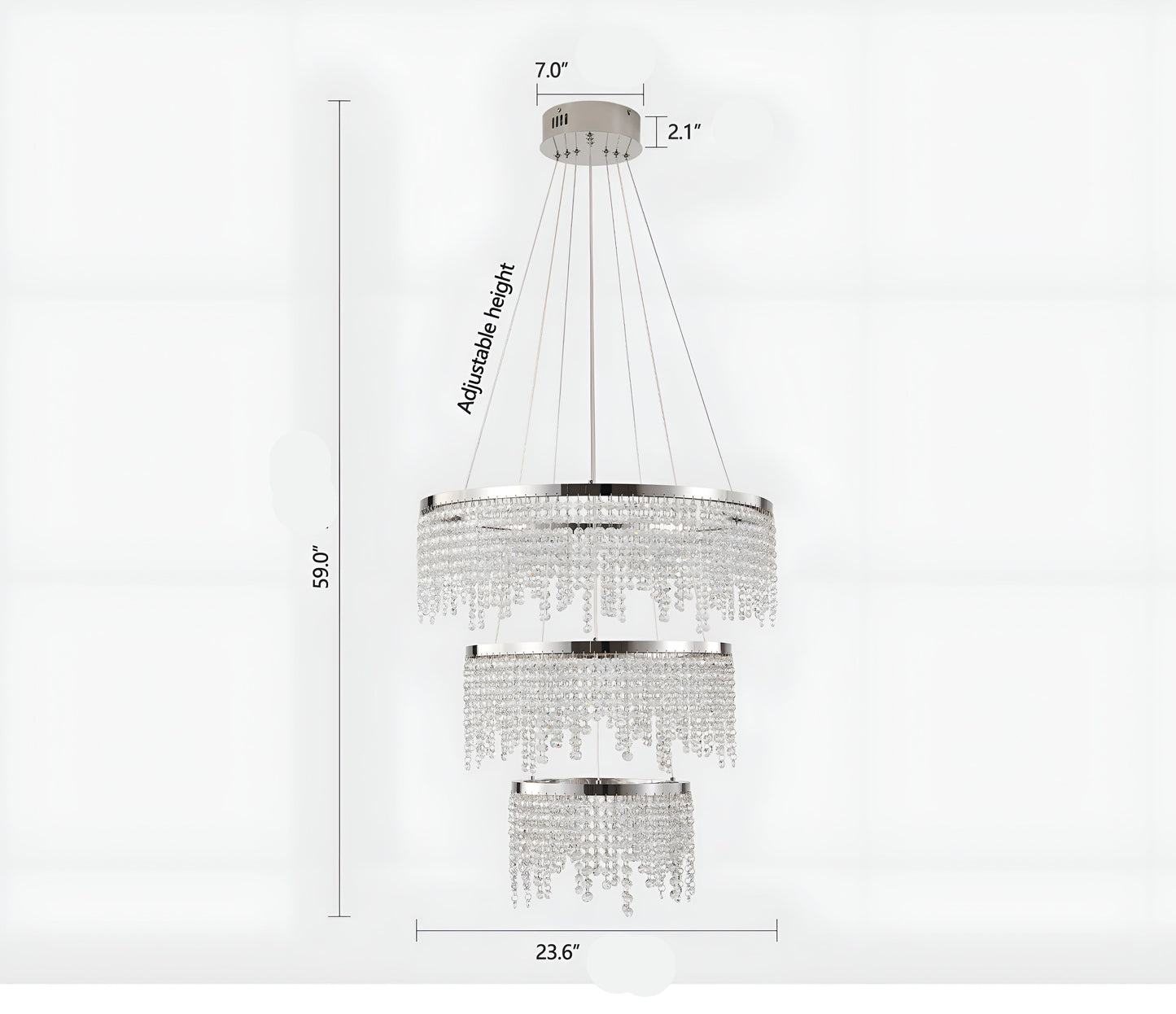 Modern LED Crystal Circular Chandelier / Ruchi 