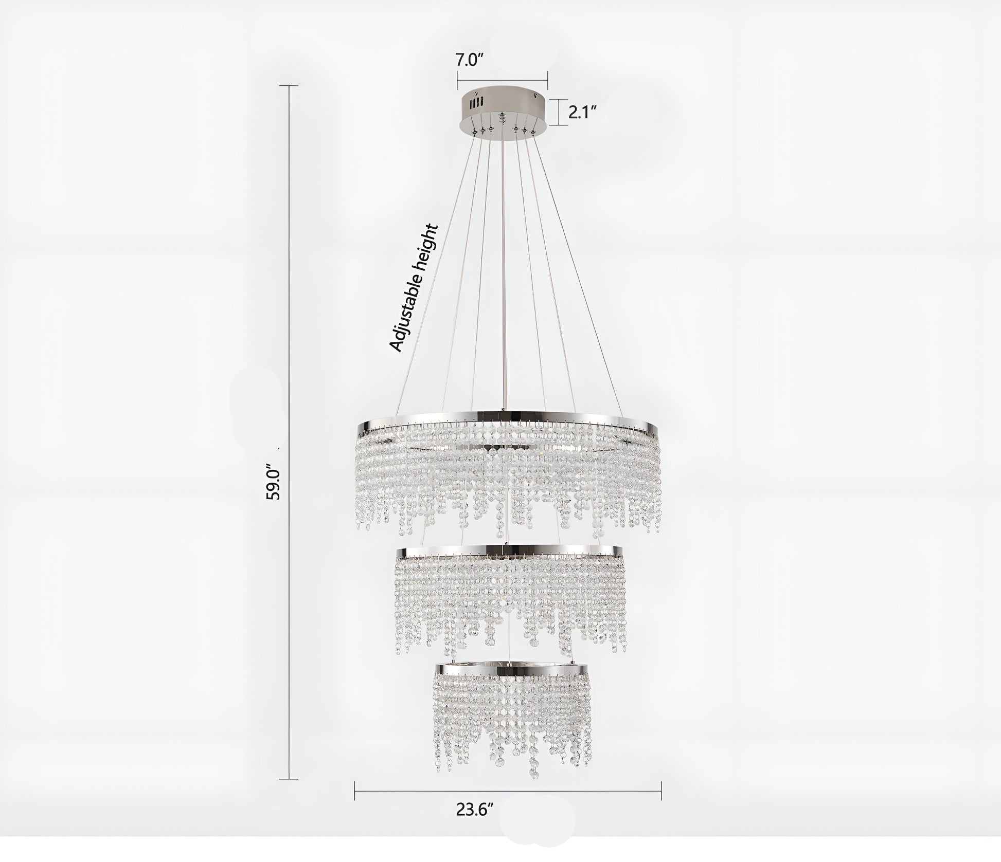 Modern LED Crystal Circular Chandelier / Ruchi 