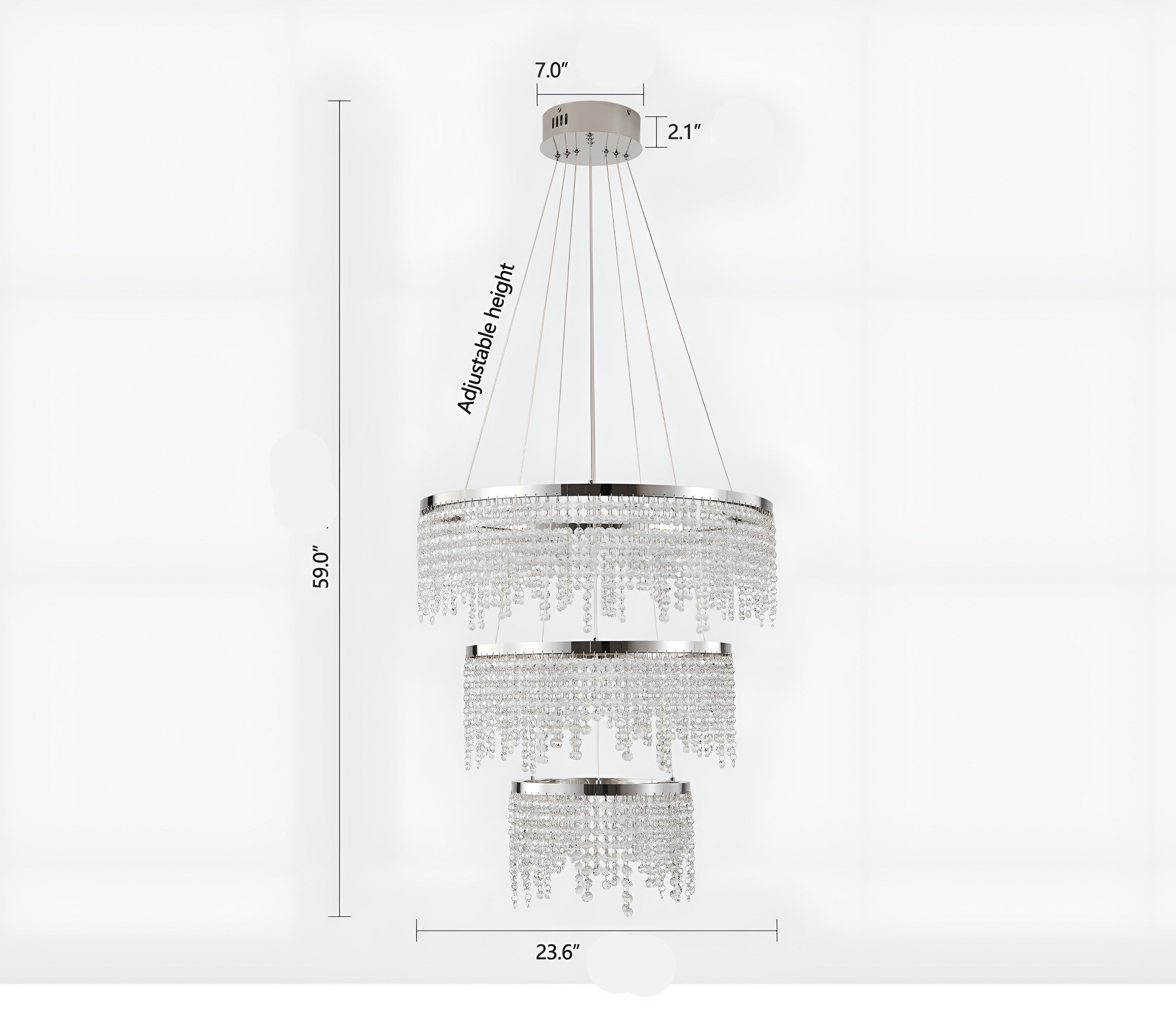 Modern LED Crystal Circular Chandelier / Ruchi 