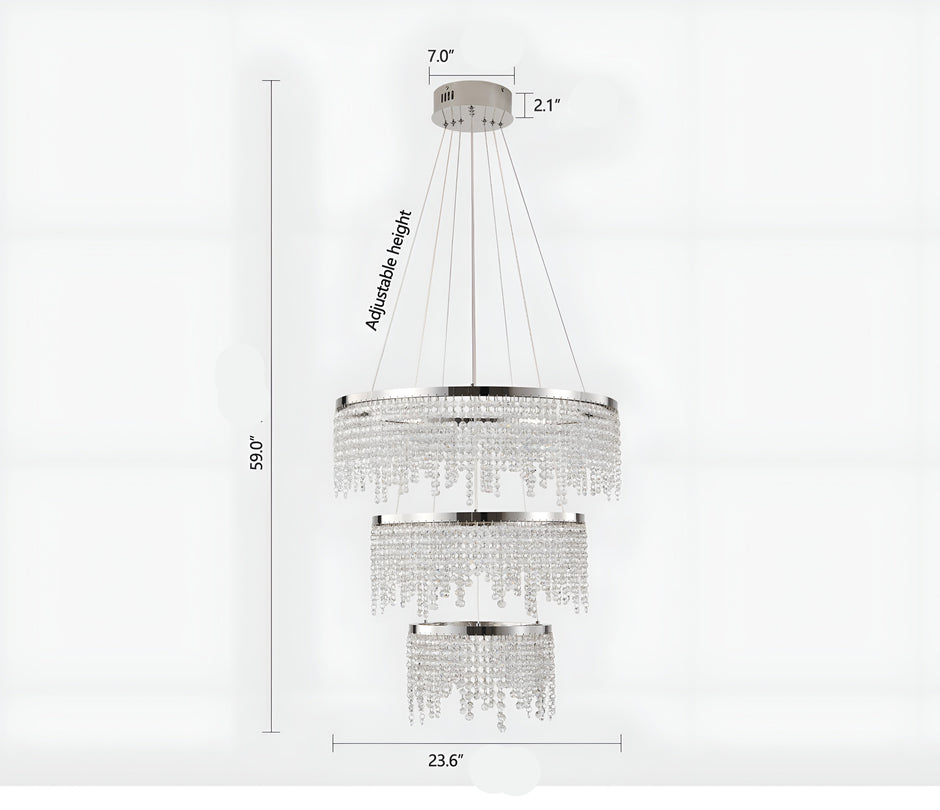 Modern LED Crystal Circular Chandelier / Ruchi 