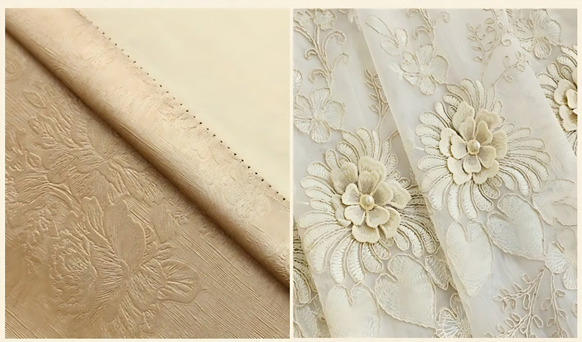 Floral Embroidered Tulle Window Curtain / Ruchi