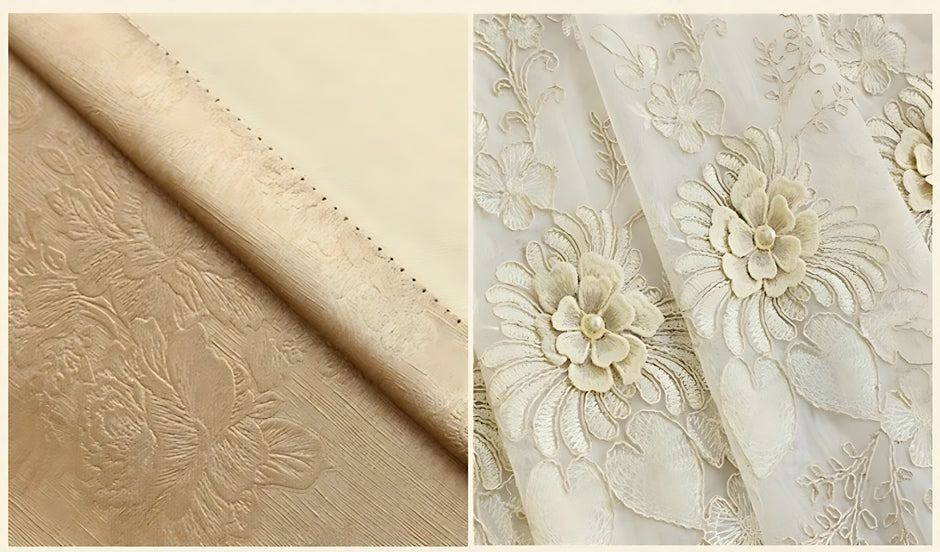 Floral Embroidered Tulle Window Curtain / Ruchi