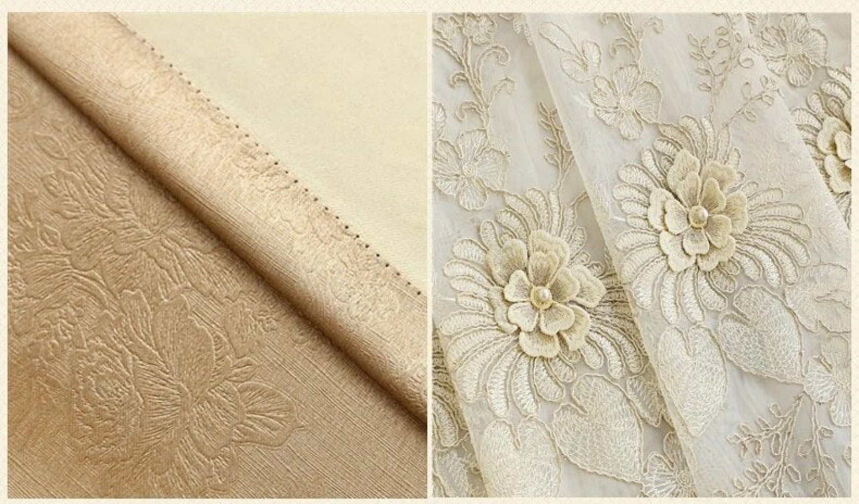Floral Embroidery Polyester Grey Tulle Window Curtain / Ruchi