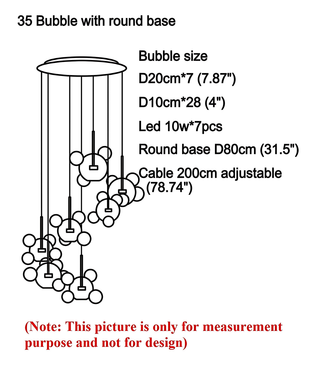 Bubble Shaped LED Glass Pendant Lighting / Ruchi