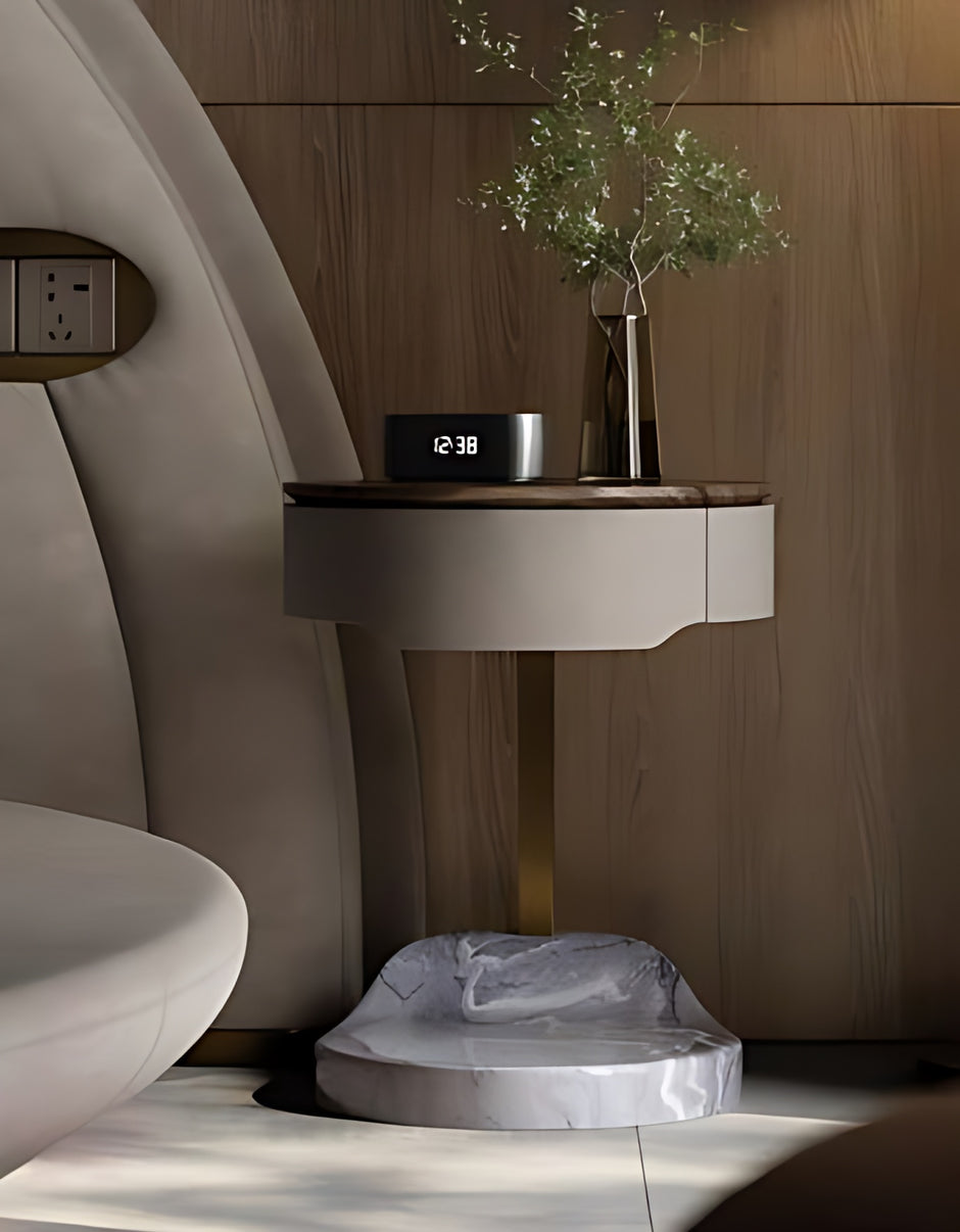 Modern LED Leather Round Bed