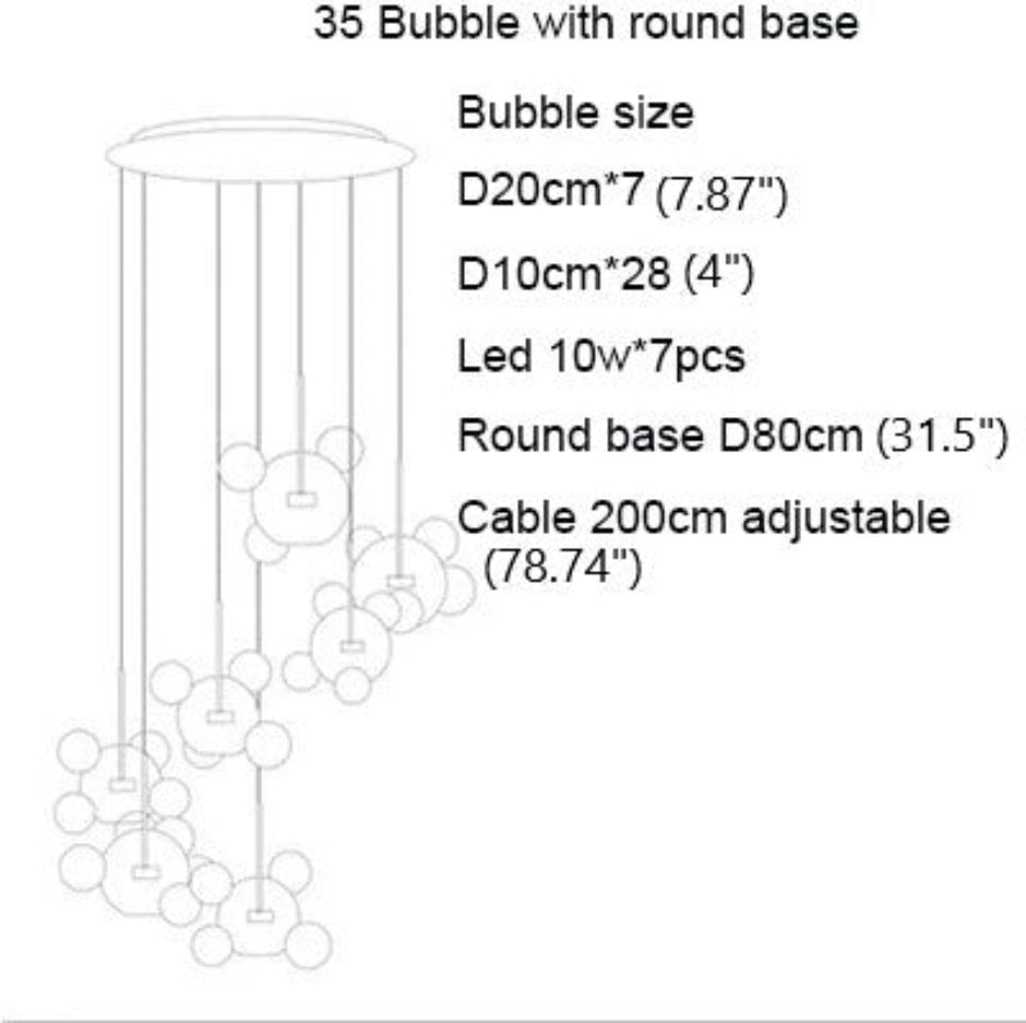 Bubble Shaped LED Glass Pendant Lighting / Ruchi