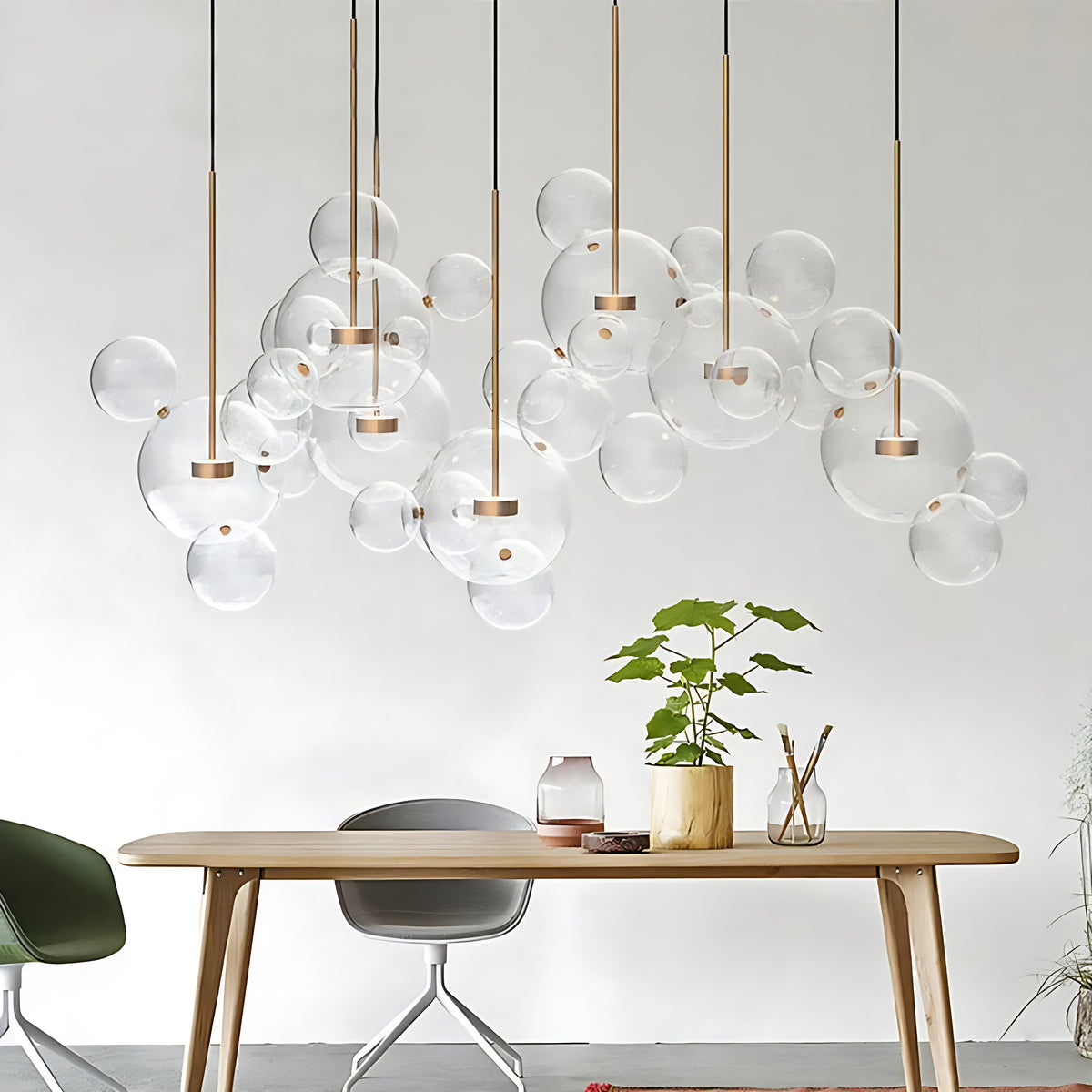 Clear Bubble LED Glass Pendant Lighting / Ruchi