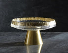 Golden Glass Top Fruit Bowl Stand / Ruchi