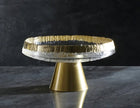 Golden Glass Top Fruit Bowl Stand / Ruchi