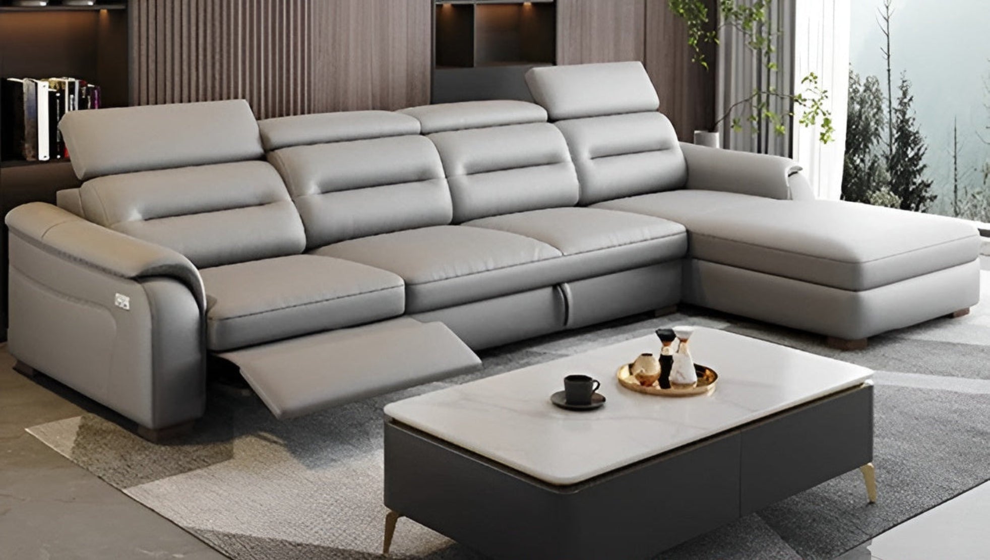 Sectional Leather Sofa Bed With Recliner