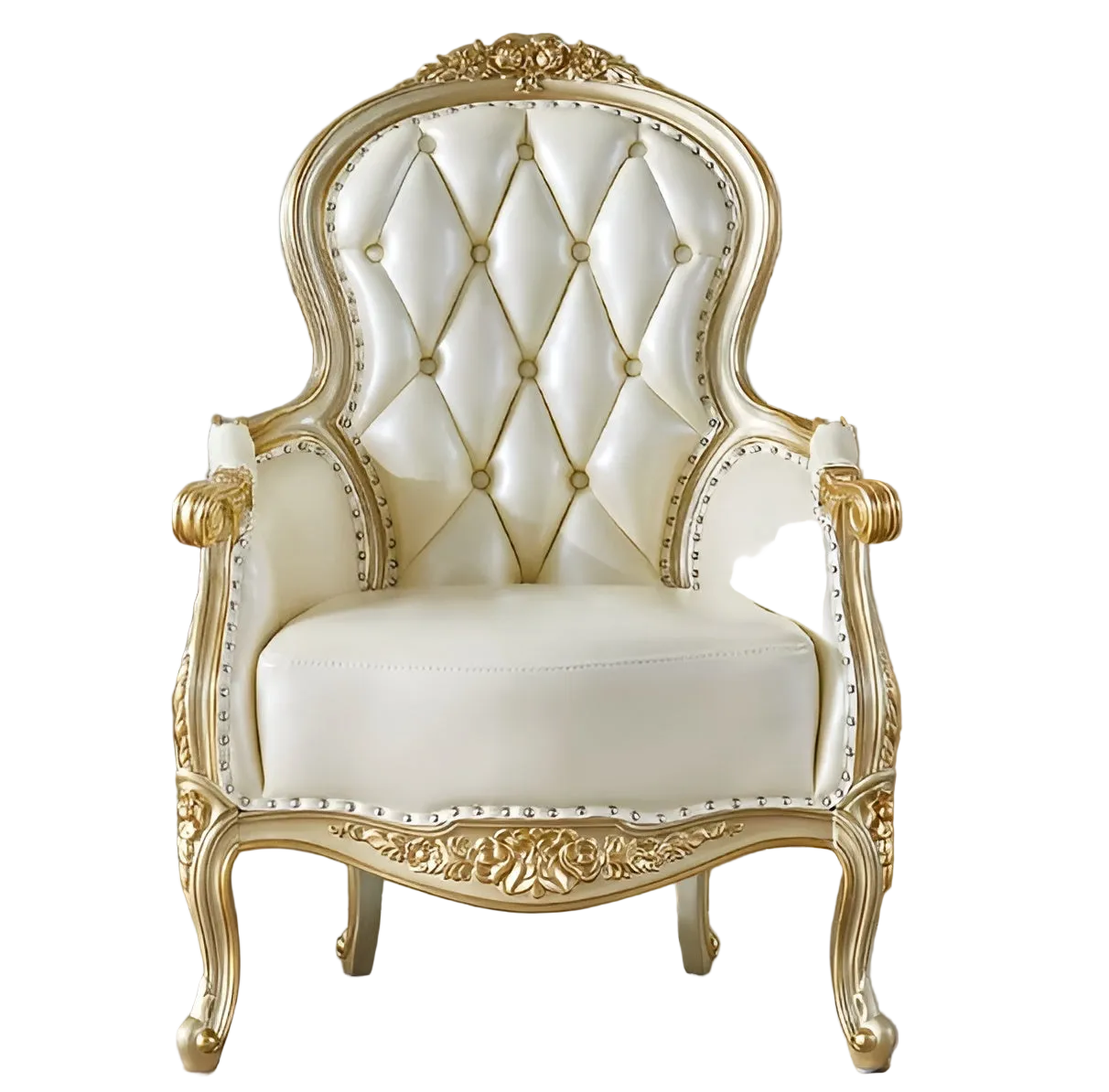 European Leather Sofa Chair With Round Table