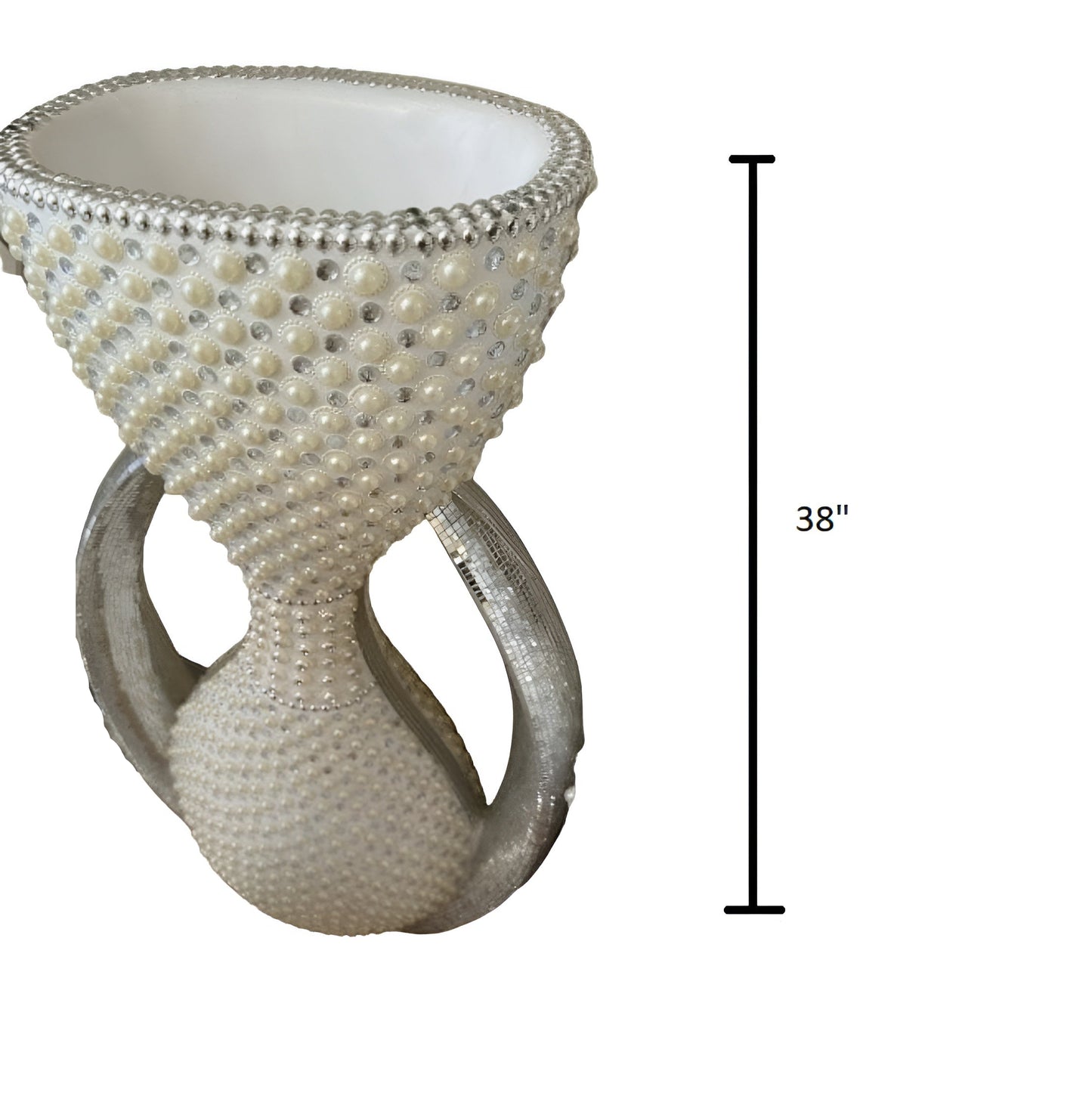 Luxury Style Pearl Crafted Floor Vase