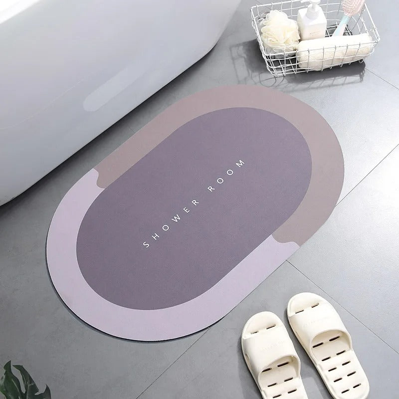 Anti Slip Stripped Oval Rubber Carpet Bathroom Mat / ruchi