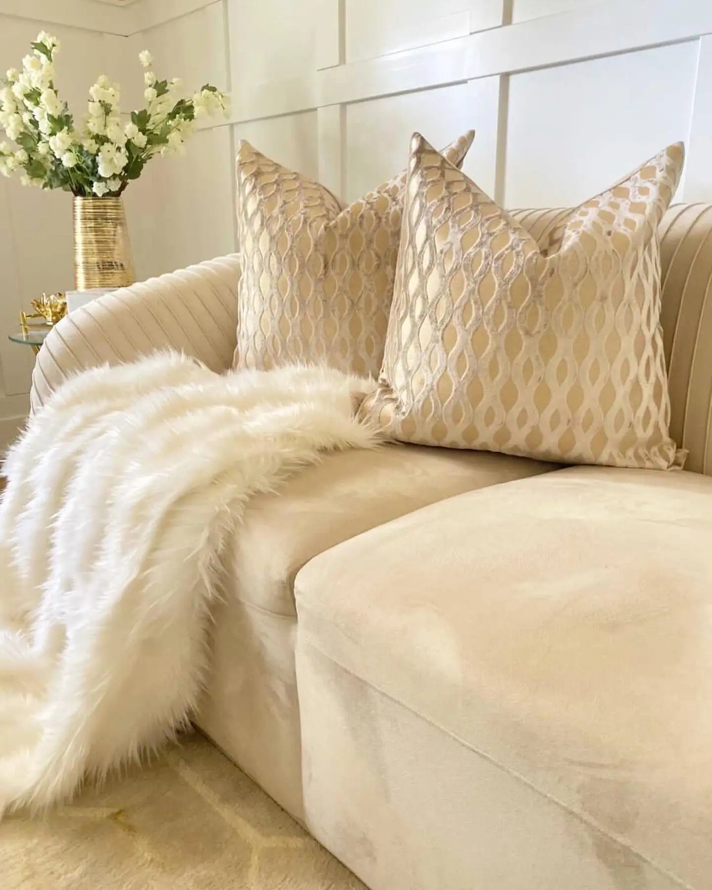 Gold Stripe Jacquard Pillow Case