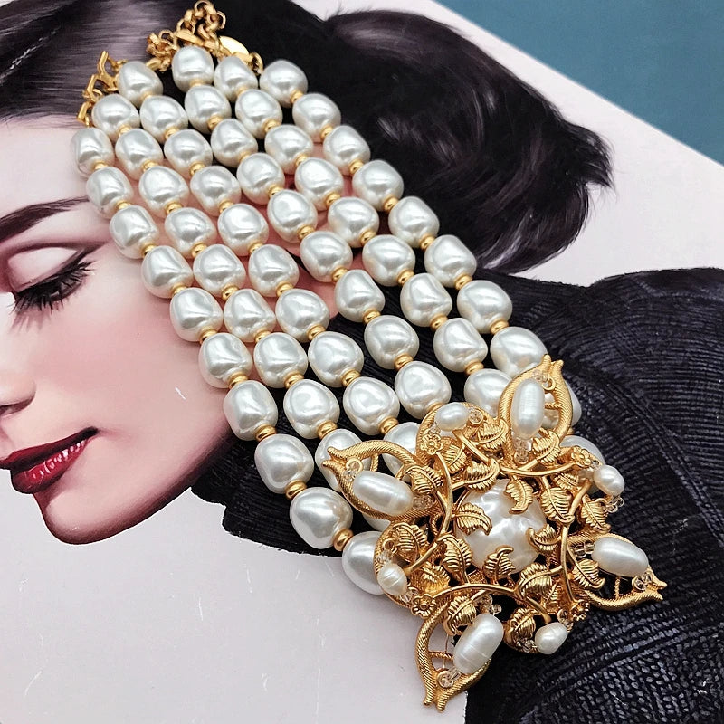 Modern Baroque Pearl Style Necklace / Ruchi