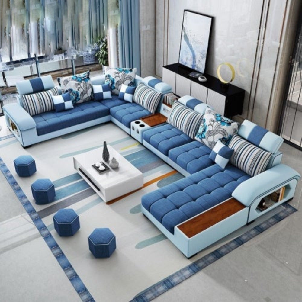 Modish U-Shape Fabric Sofa / Ruchi