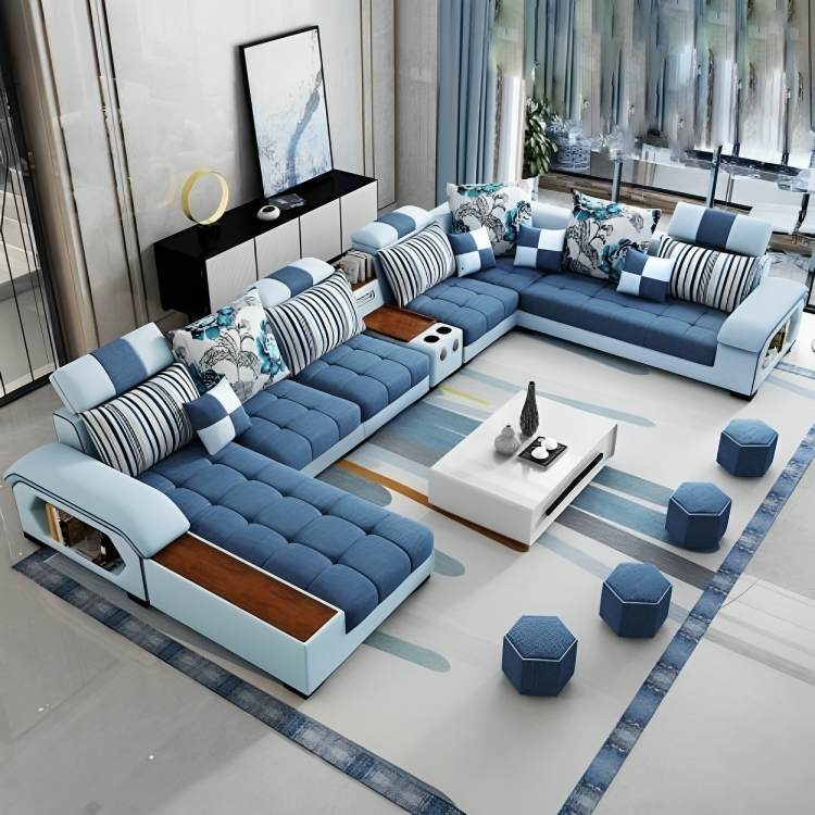 Modern Multifunctional Fabric Sectional Sofa / Ruchi