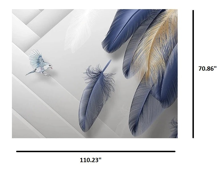 3D Feather Style Modern Fashionable Mural Design Wallpaper / Ruchi