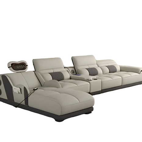 Head Massager Leather Sectional Sofa