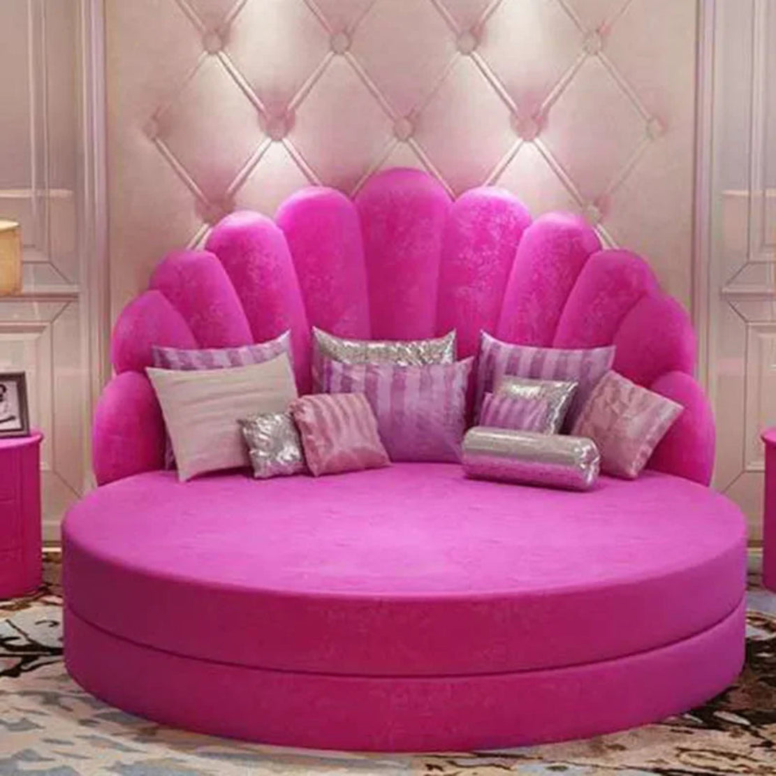 Luxury Velvet Round Bed