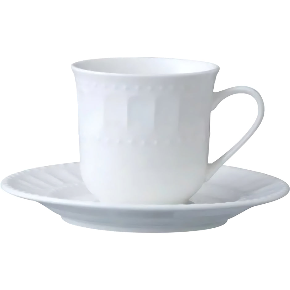 46 Pieces White Ceramic Dinnerware Set For 6 / Ruchi