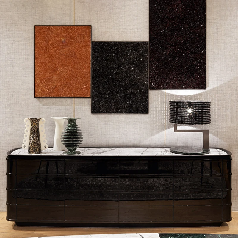 Modern Marble Top Buffet Table With Storage / Ruchi