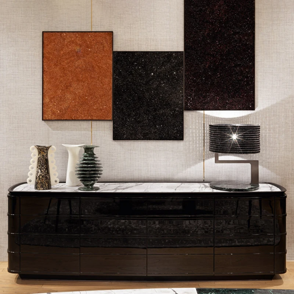 Modern Marble Top Buffet Table With Storage / Ruchi