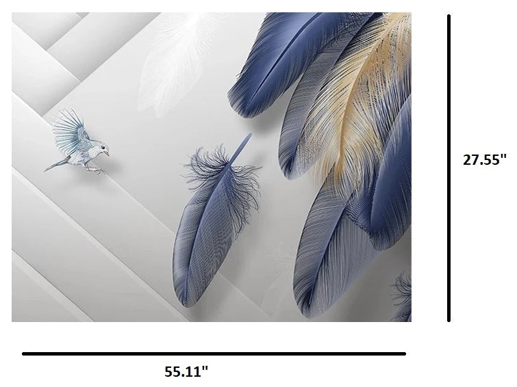 3D Feather Style Modern Fashionable Mural Design Wallpaper / Ruchi