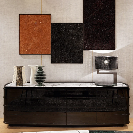 Modern Marble Top Buffet Table With Storage / Ruchi