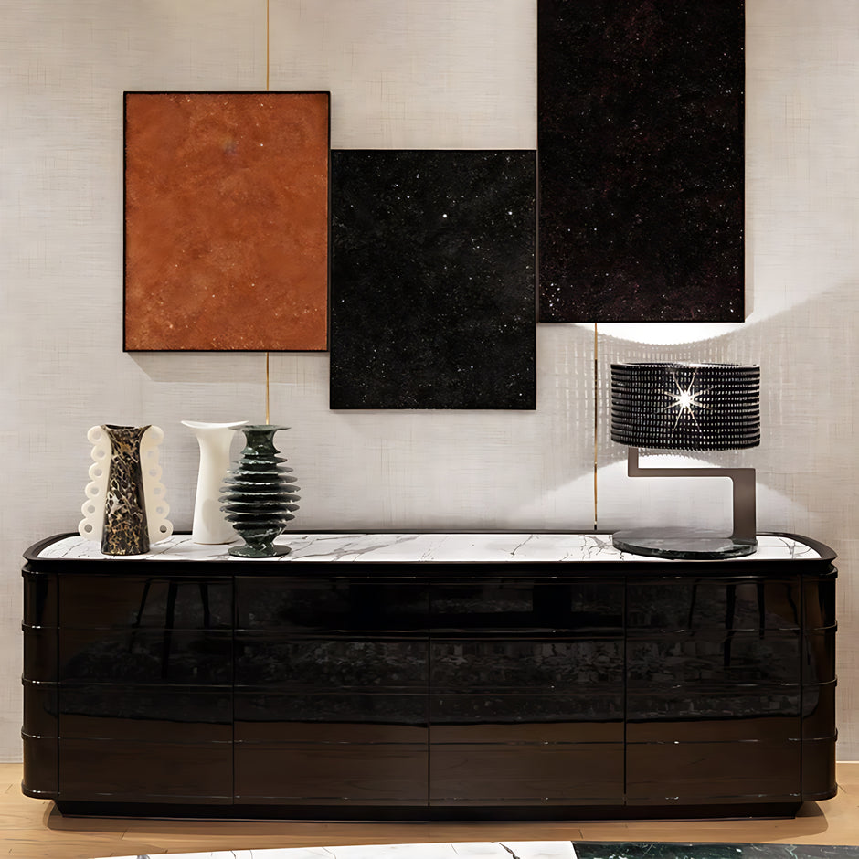 Modern Marble Top Buffet Table With Storage / Ruchi