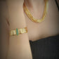 Aventurine Stone Carved Layered Chain Bracelet Jewelry Design / Ruchi