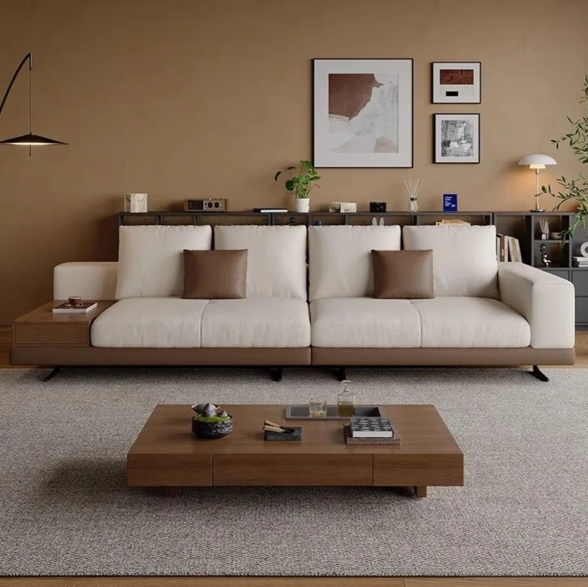 Traditional Japanese Style Leather Sofa Set / Ruchi 