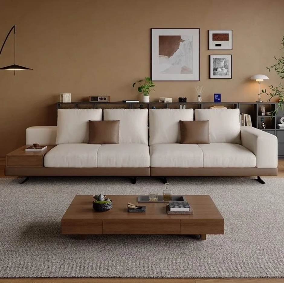 Traditional Japanese Style Leather Sofa Set / Ruchi 