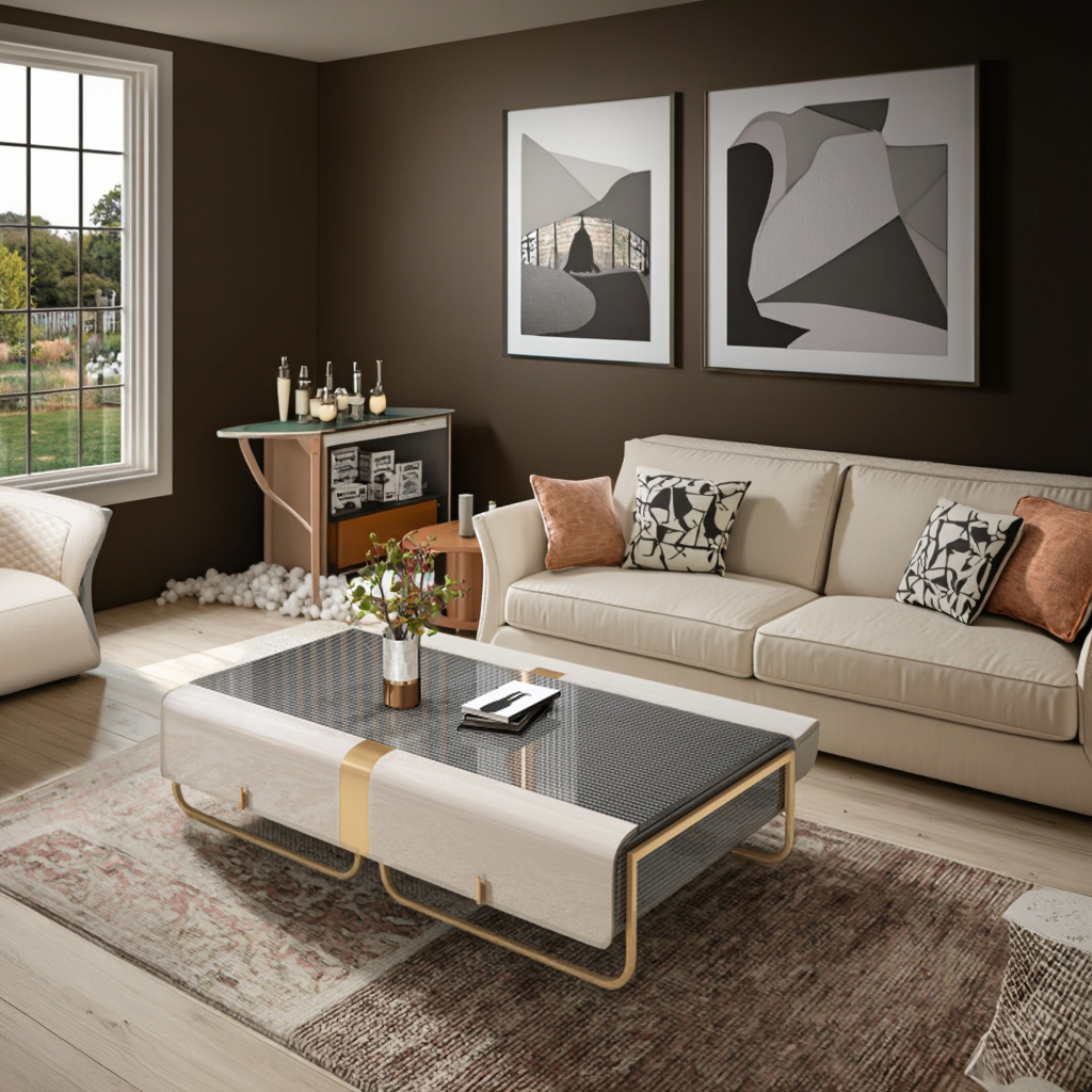 Wooden Coffee Table And TV Stand Set / Ruchi
