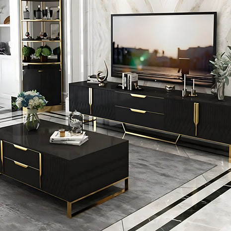 Elegant Wooden Coffee Table And TV Stand Set / Ruchi