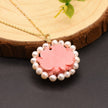 Pink Rose Pearl Petal Necklace / Ruchi