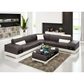 L-Shaped Leather Sectional Sofa With Storage / Ruchi