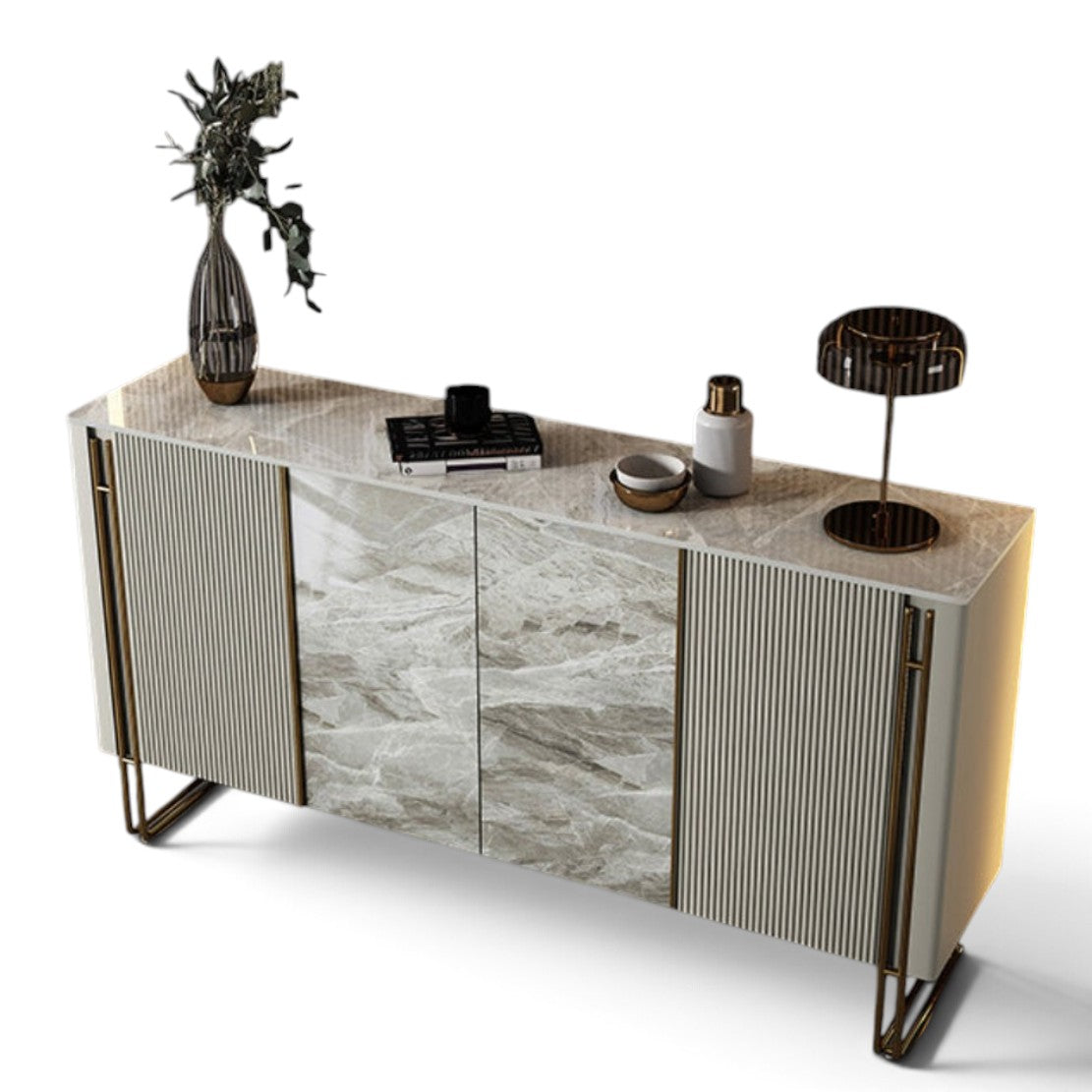Marble Top Buffet Table With Storage / Ruchi