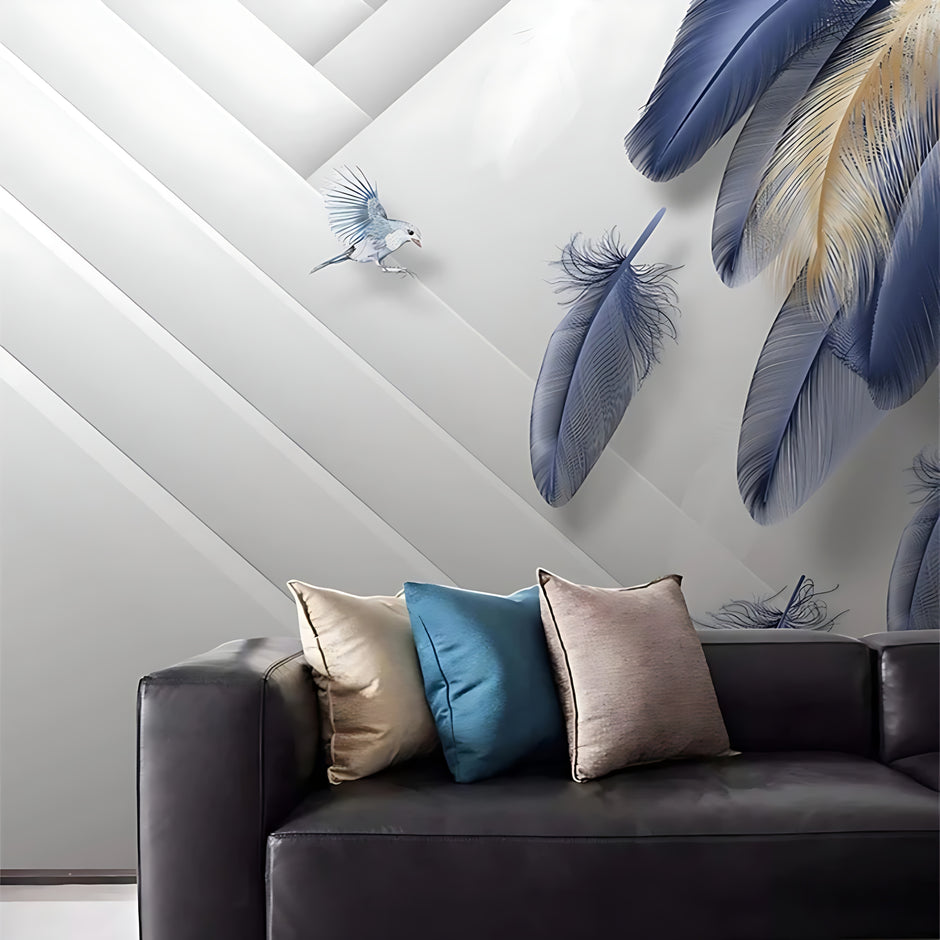 Modern Feather Design 3D Wallpaper For Home / Ruchi