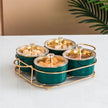 Ceramic Dry Fruit Bowl Set With Lid / Ruchi